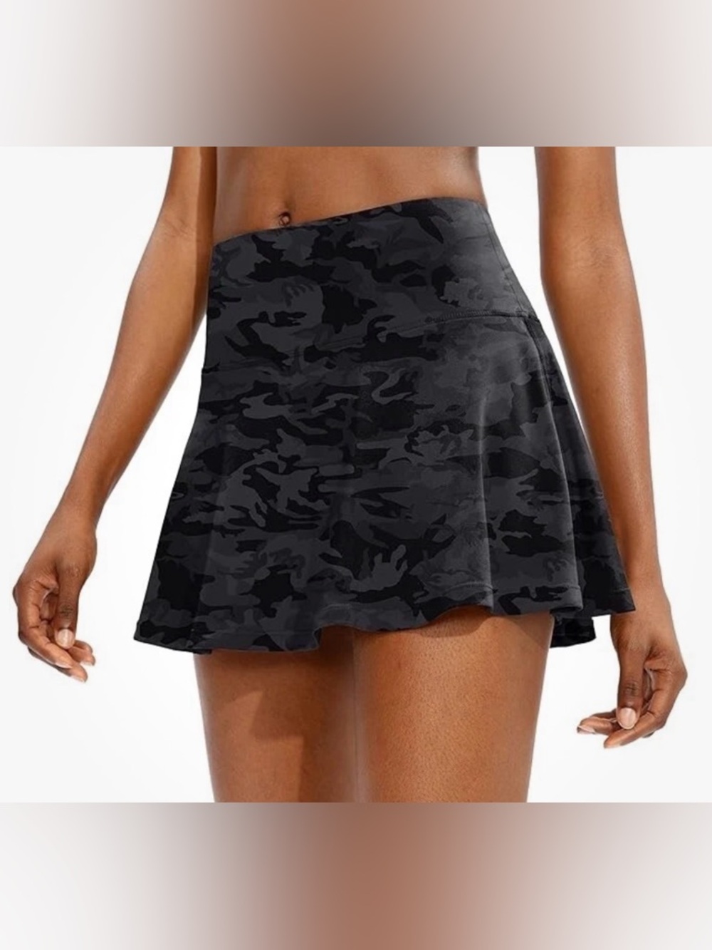 Santiny Black Camo Skort Shorts Lined Skirt Women’s Size S Pickleball Tennis